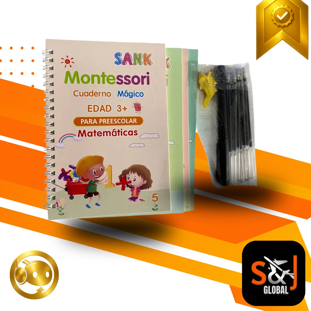 LIBRO CALIGRAFIA MONTESSORI SET X4